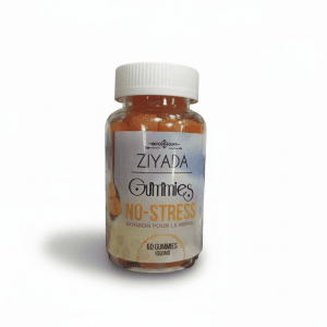 Flacon 60 gummies safran beige clair Ziyada no-stress complément humeur anxiété dépression