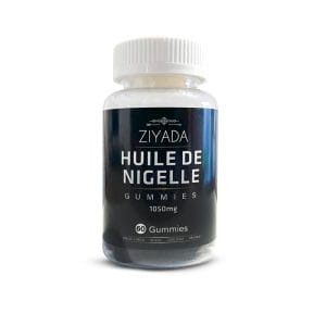 Flacon 60 gummies huile nigelle noir Ziyada complément alimentaire immunité détox habba sawda