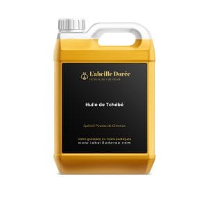 Bidon d'huile de Chébé de L’Abeille Dorée pour stimuler la pousse des cheveux naturellement