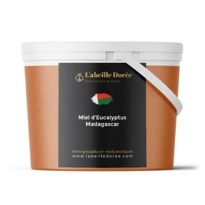 Miel d’Eucalyptus de Madagascar en seau.