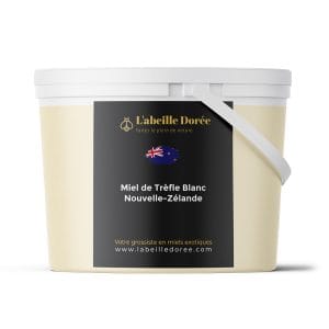 Pot de miel de trèfle blanc de Nouvelle-Zélande L’Abeille Dorée, miel crémeux premium à la texture onctueuse